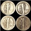 Image 2 : (4) Mercury Dimes NICELY CIRCULATED
