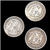 Image 2 : (3) Seated Liberty Half Dollars NICELY CIRCULATED