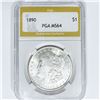 Image 1 : 1890 Morgan Silver Dollar PGA-MS64