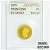 1879 $3 Gold Piece ACG-MS63