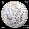 Image 1 : 1889-CC KING CC Morgan Silver Dollar UNC