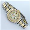Image 3 : Rolex Ladies 2 Tone MOP Emerald & Pyramid Diamond Datejust Wristwatch