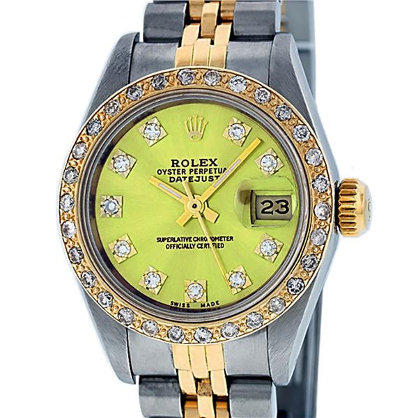 Rolex Ladies 2 Tone Yellow VS Diamond Datejust Wristwatch