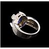 Image 3 : 4.20 ctw Tanzanite and Diamond Ring - 14KT White Gold