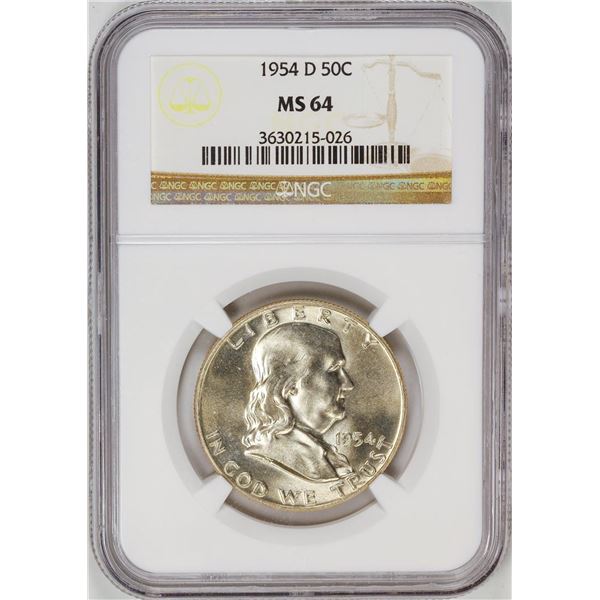 1954-D Franklin Half Dollar Coin NGC MS64