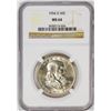 Image 1 : 1954-D Franklin Half Dollar Coin NGC MS64