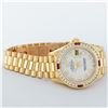Image 4 : Rolex Ladies 18K Yellow Gold MOP Diamond & Ruby President Wristwatch