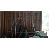 Image 2 : 2 ANTIQUE LOOK HEADBOARDS, BED FRAMES, METAL SHELF UNIT W/NO WOOD SHELVES ON IT, ETC.