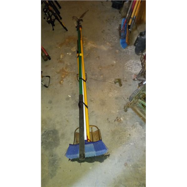 BUNDLE OF BROOMS, PITCHFORK & SHOVEL, TREESAW