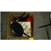 Image 1 : LG. BOX OF FRYING PANS, WOK, ETC.