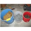 Image 1 : 2 BUCKETS OF NAILS & BUCKET W/REBAR TIES