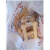 Image 2 : BOX OF MISC. WOODEN SHELF BRACKETS, COAT HOOKS, ETC.