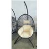 Image 1 : AS NEW FLOOR MODEL BEIGE SINGLE SWING CHAIR  - RETAIL $699