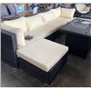 Image 2 : AS NEW FLOOR MODEL OUTDOOR 6 PIECE MODULAR SECTIONAL W/ BEIGE CUSHIONS  - RETAIL $1699  60" x 120"