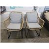 Image 1 : PAIR OF AS NEW FLOOR MODEL RATTAN CHAIRS W/ GREY CUSIONS - RETAIL $399