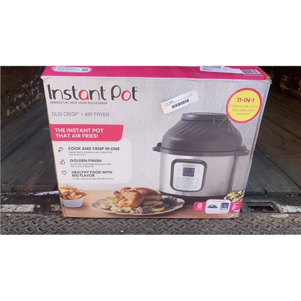 AS NEW INSTANT POT DUO CRISP PLUS AIR FRYER 8QT, RETAIL $299