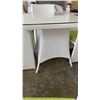 Image 4 : AS NEW FLOOR MODEL WHITE 5 PIECE OUTDOOR DINING TABLE W/ TEMPERED GLASS TOP, FULLY ASSEMABLED ALUMIN
