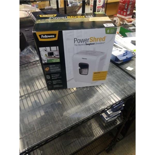 FELLOWES 6M MICROSHRED 6 SHEET PAPER SHREDDER - TESTED WORKING, RETAIL $79