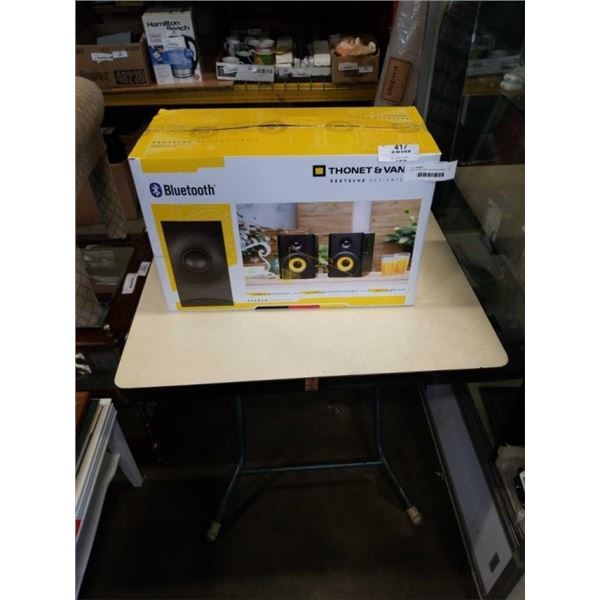 NEW THONET AND VANDER KURBIS BT 340 WATT BOOKSHELF SPEAKER SET - RETAIL $279
