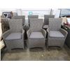 Image 1 : 6 AS NEW FLOOR MODEL OUTDOOR DINNING CHAIRS W/ GREY CUSHIONS, ALUMINUM FRAME AND WATER PROOF - RETAI