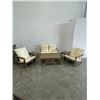 Image 1 : AS NEW FLOOR MODEL 6 PIECE ADIRONDACK CONVERSATION SET W/ BIEGE CUSHIONS - RETAIL $1599