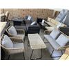 Image 1 : AS NEW FLOOR MODEL 4 PIECE RATTAN CONVERSATION SET W/ GREY CUSIONS - RETAIL $899