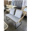 Image 2 : AS NEW FLOOR MODEL 4 PIECE RATTAN CONVERSATION SET W/ GREY CUSIONS - RETAIL $899