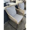 Image 3 : AS NEW FLOOR MODEL 4 PIECE RATTAN CONVERSATION SET W/ GREY CUSIONS - RETAIL $899
