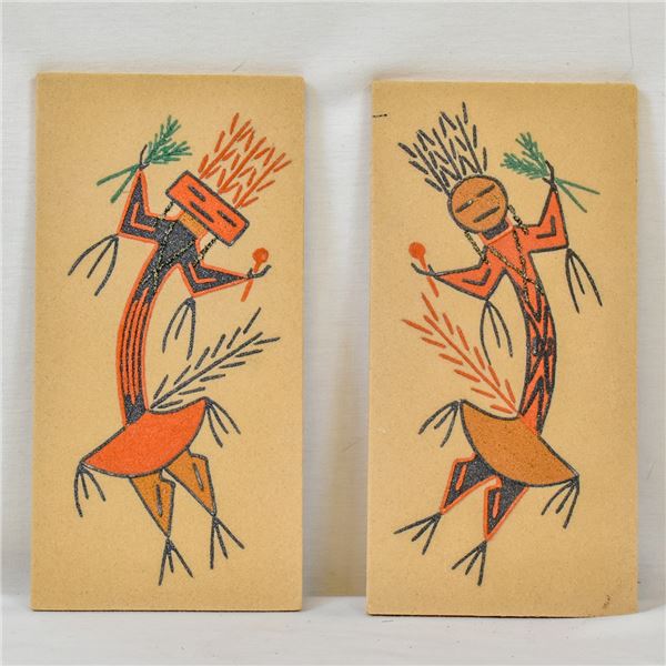 2 Native American Navajo Sand Paintings