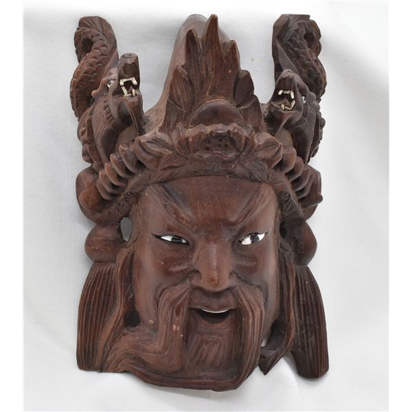 Hand Carved Wood Genghis Khan Wall Art