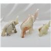 Image 4 : 3 Carved Alabaster Onyx Elephants