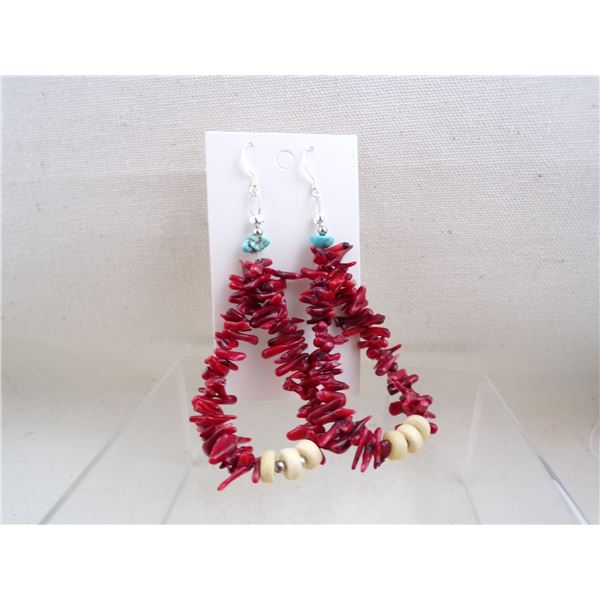 Quail Ridge Coral and Turquoise Earrings