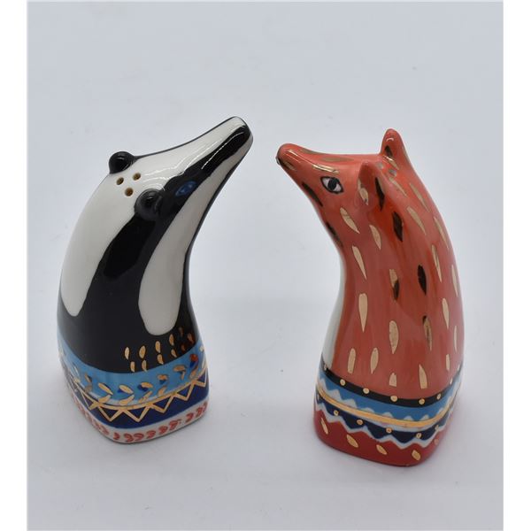 Salt and Perpper Shakers Fox and Skunk