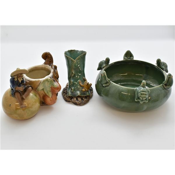 3 China Ceramic Bowls and Figurines