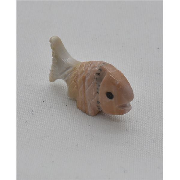 Native American Zuni Fish Fetish with Black Eyes