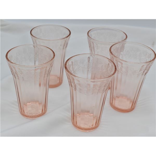 5 Jeannette Pink Cherry Blossom Glasses