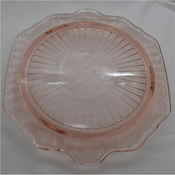 Depression Glass Footed Cake Plate