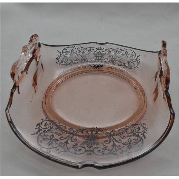 Depression Glass Two Handled Serving Dish
