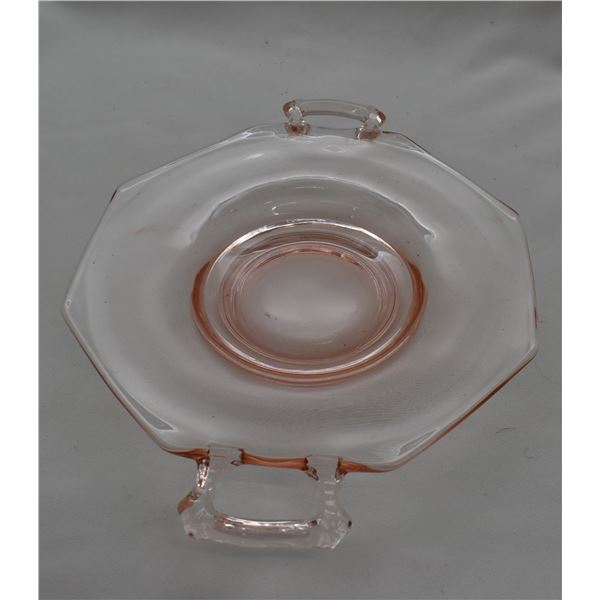 Depression Glass Double Handled Serving Bowl
