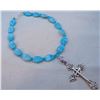 Image 2 : Blue Venetian Leaf Bead Choke Filigree Cross