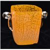 Image 4 : Orange Fused Glass Handled Square Ice Bucket