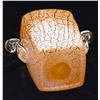 Image 5 : Orange Fused Glass Handled Square Ice Bucket