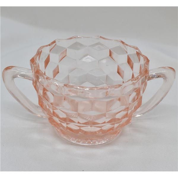 Pink Fostoria Sugar Bowl