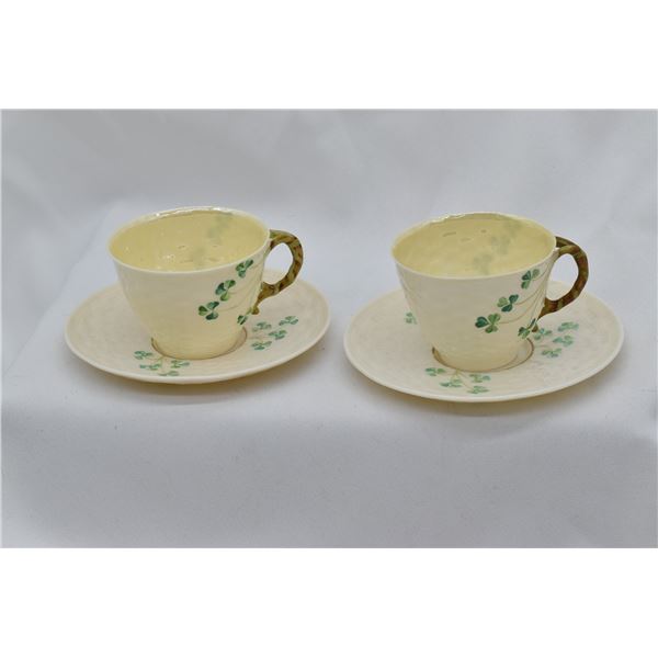 2 Belleek Cups and Saucers