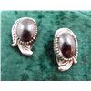 Image 1 : Pair of Silver-Tone Onyx Clip-On Earrings