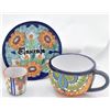 Image 1 : 3 Pieces of Mexican Glazed Pottery