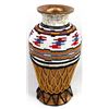 Image 4 : Hand Beaded Pottery Vase by Kathy Kills Thunder
