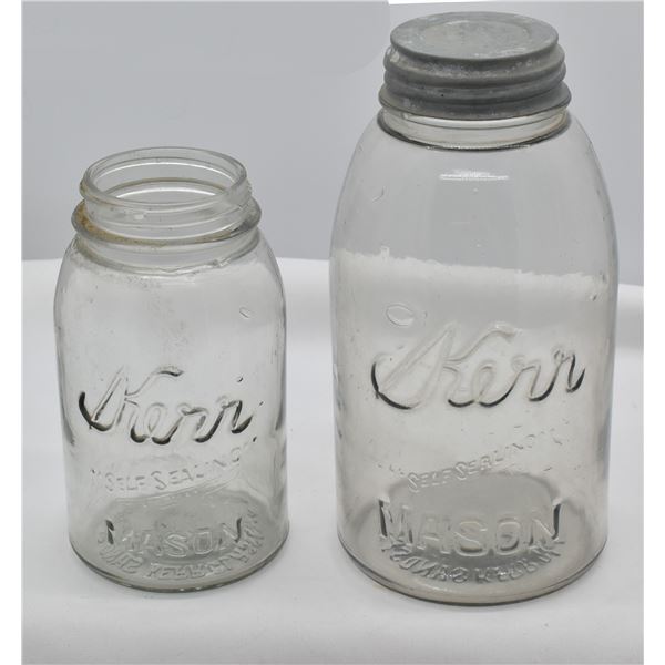 2 Vintage Kerr Glass Mason Jars