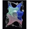 Image 5 : Art Glass Blue and Green Handled Crystal Dish