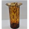 Image 1 : Tortoise Shall Tall Cylindrical Vase Hand Blown